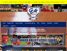 Tablet Screenshot of grassvalleylittleleague.com